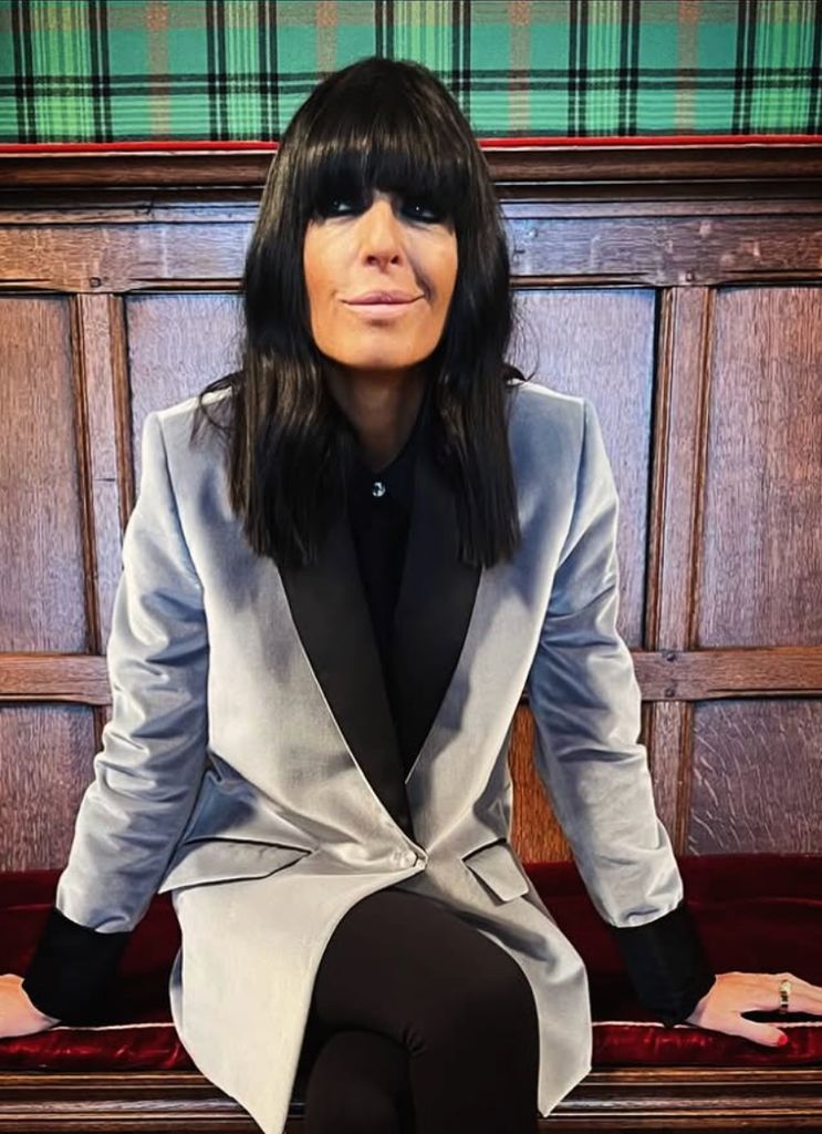 Claudia Winkleman velvet blazer from Paul Smith