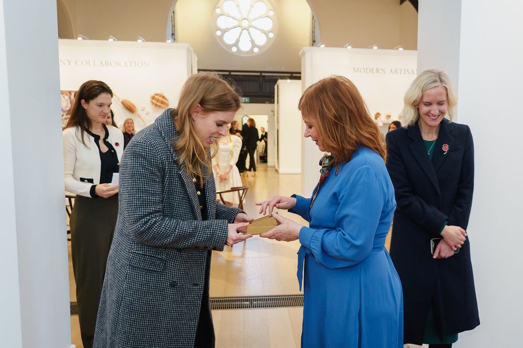 Beatrice was presented with a special poppy pin at the end of her visit 