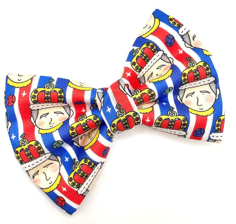 King Charles dog bow tie