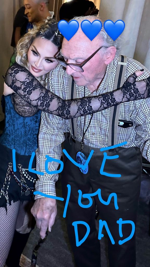 Madonna seen embracing her father in a photo shared on Instagram