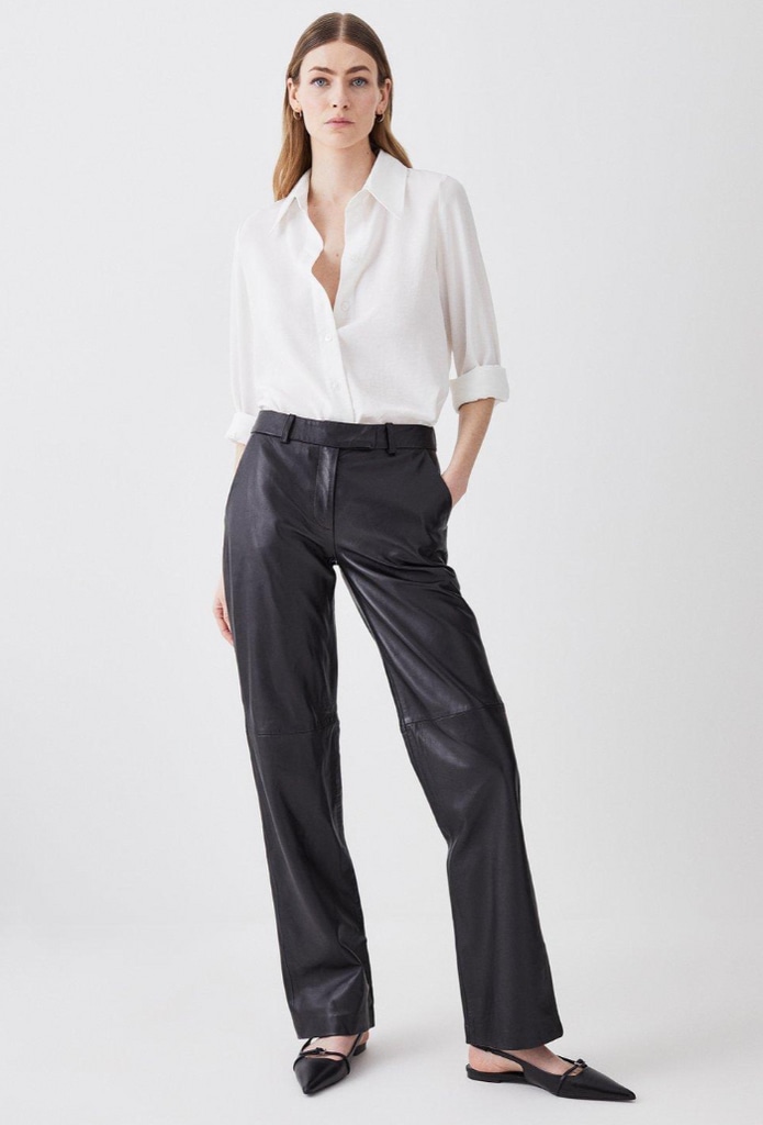 FAUX LEATHER TROUSERS  Black  ZARA South Africa