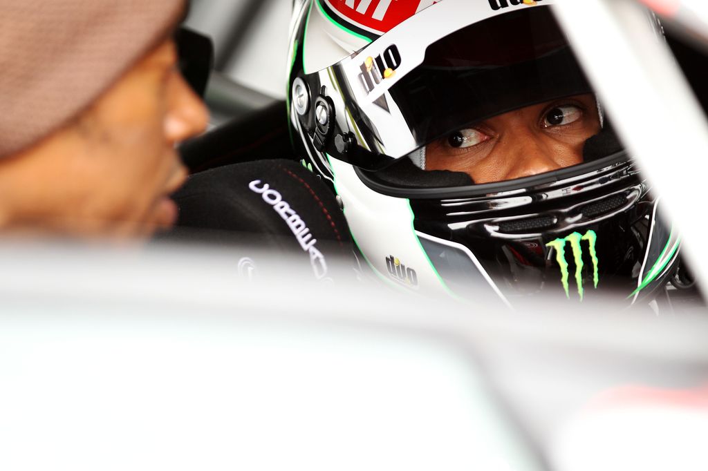 Nicolas Hamilton inside a racing car