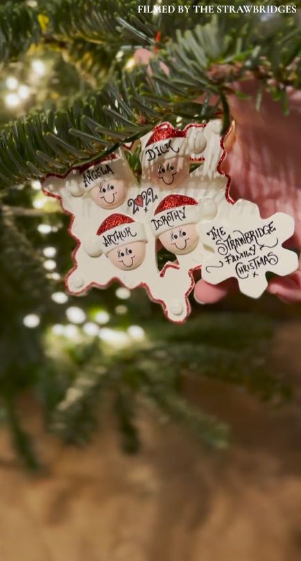 Dick and Angel Strawbridge's personalised Christmas tree ornaments