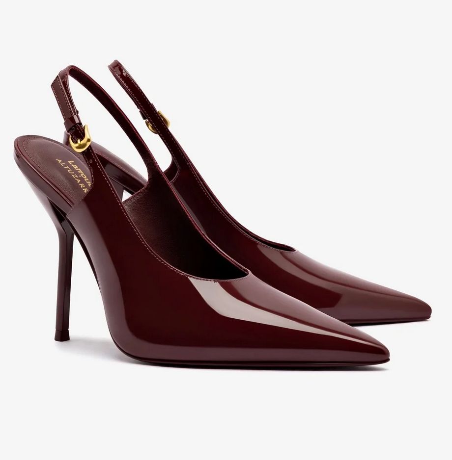 Larroudé x Altuzarra Pump In Burgundy Patent Leather
