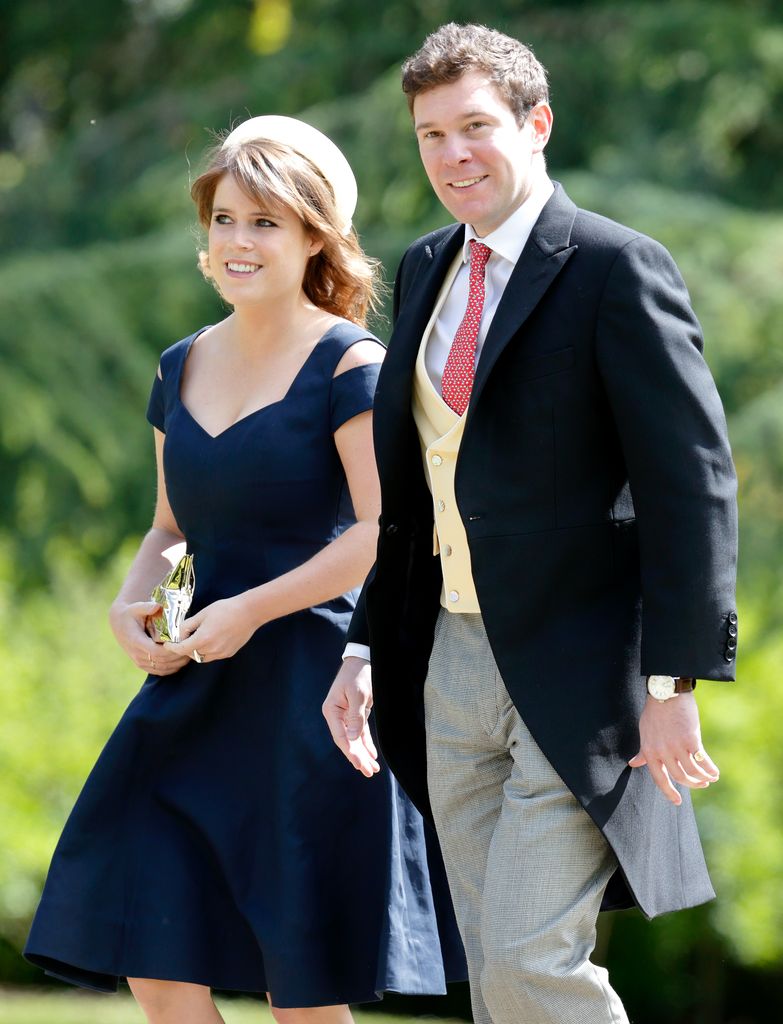 ENGLEFIELD GREEN, UNITED KINGDOM - MAY 20: (EMBARGOED FOR PUBLICATION IN UK NEWSPAPERS UNTIL 48 HOURS AFTER CREATE DATE AND TIME) Princess Eugenie and Jack Brooksbank attend the wedding of Pippa Middleton and James Matthews at St Mark's Church on May 20, 2017 in Englefield Green, England. (Photo by Max Mumby/Indigo/Getty Images)