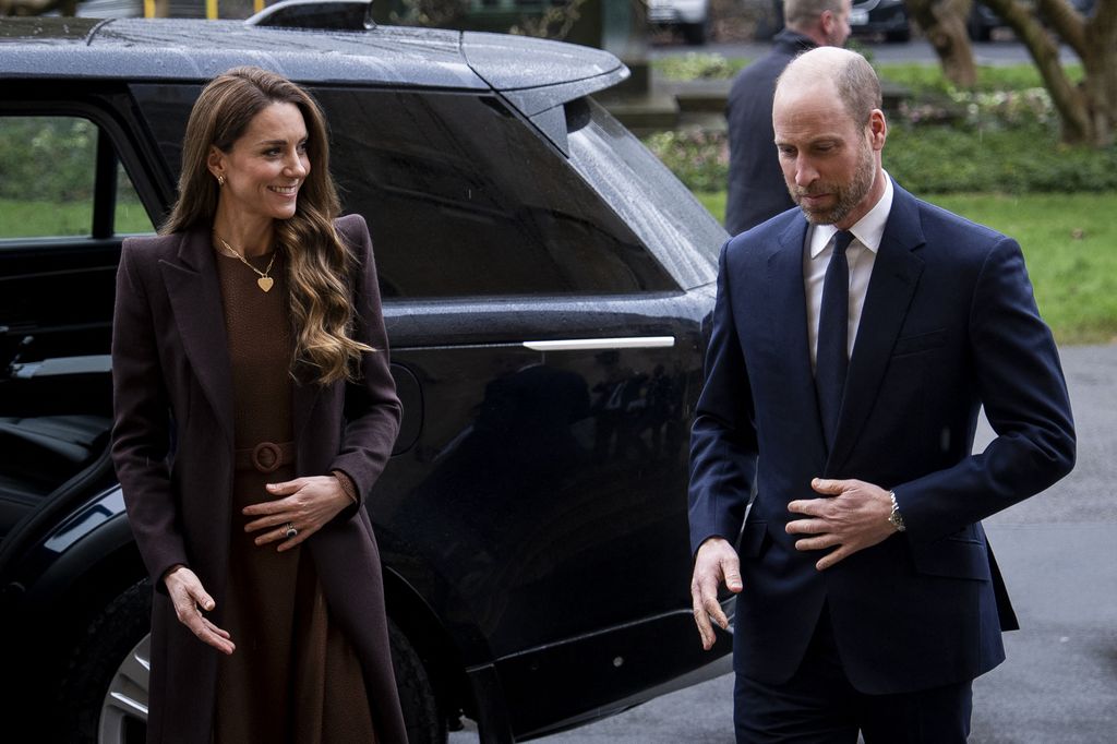 La princesse de Galles et le prince William arrivent pour rencontrer l'archevêque de Cantorbéry Sarah Mullally au Lambeth Palace à Londres le 5 février 2026.