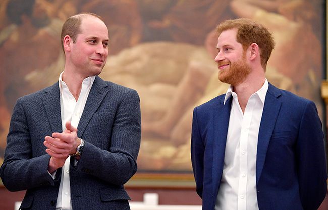 prince william and prince harry looking at each other