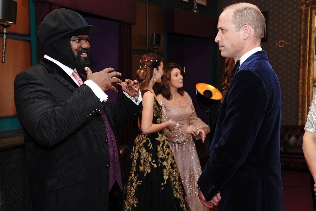 Prince William with US singer-songwriter Gregory Porter after the Royal Variety Performance at the Royal Albert Hall in London in 2021