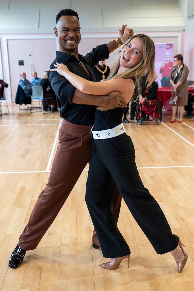 Johannes Radebe and Tasha Ghouri dancing
