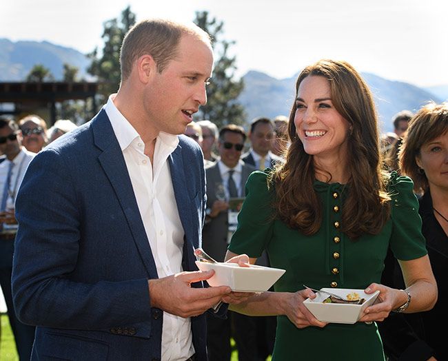 Prince William and Kate eating food in Yukon