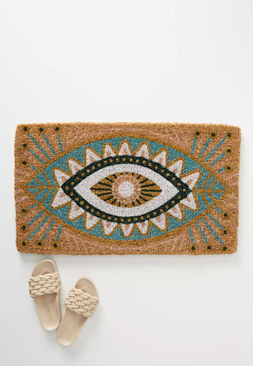 anthropologie cute evil eye doormat