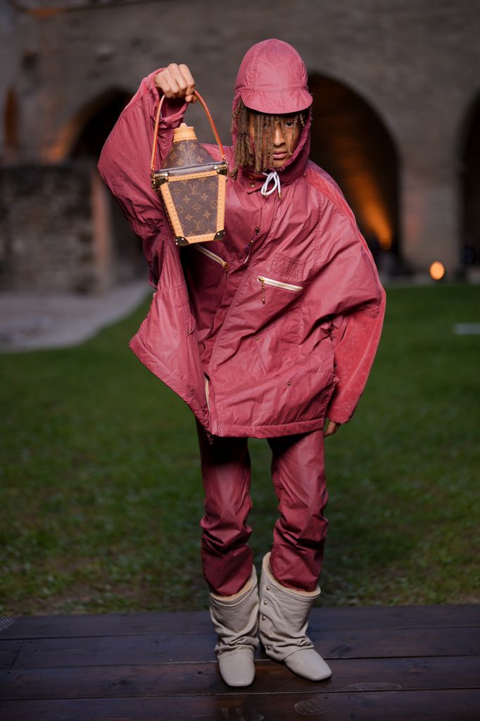 Jaden Smith at the Louis Vuitton Cruise 2026 show held at the Palais des Papes on May 22, 2025 in Avignon, France