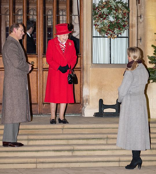 the queen and sophie wessex at christmas