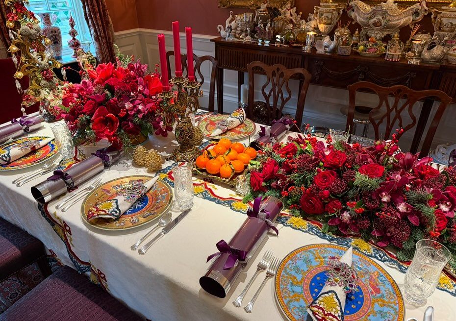 The table was decked out for the big day