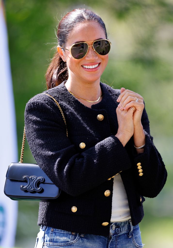 Meghan, Duchess of Sussex attends the Land Rover Driving Challenge, on day 1 of the Invictus Games 2020 at Zuiderpark on April 16, 2022 in The Hague, Netherlands. 