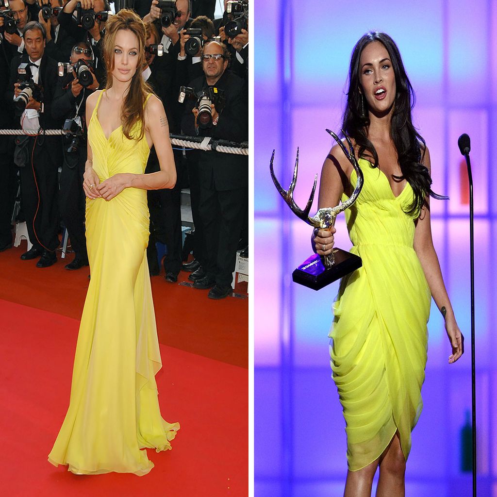 angelina and megan in yellow dresses