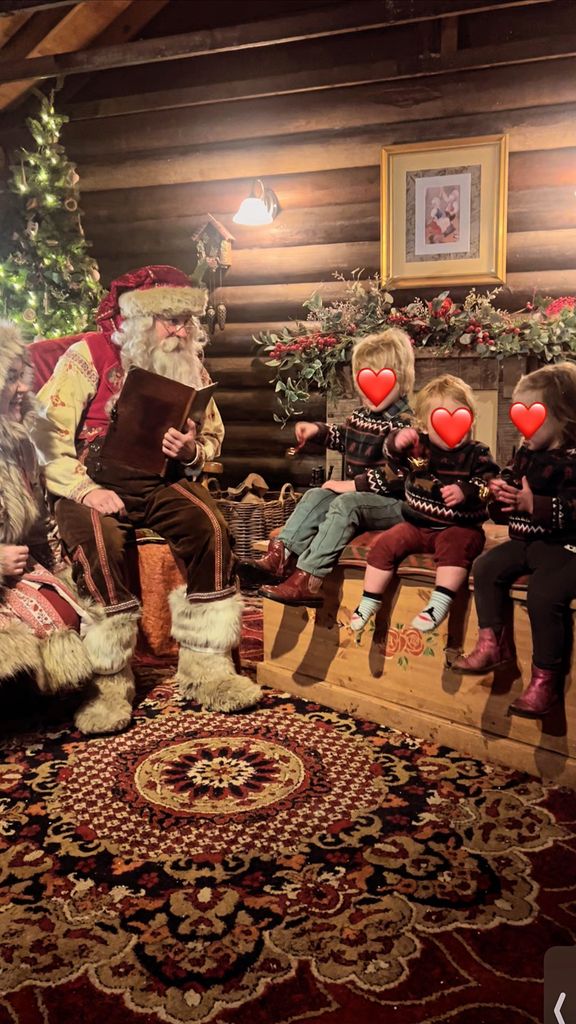 The Johnson trio met Father Christmas