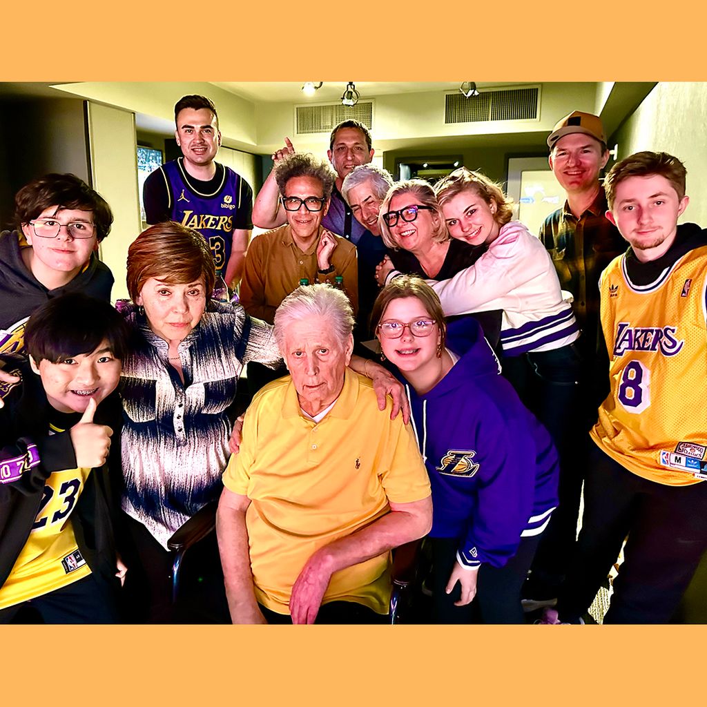 Brian Wilson with family at a LA Lakers game in 2024
