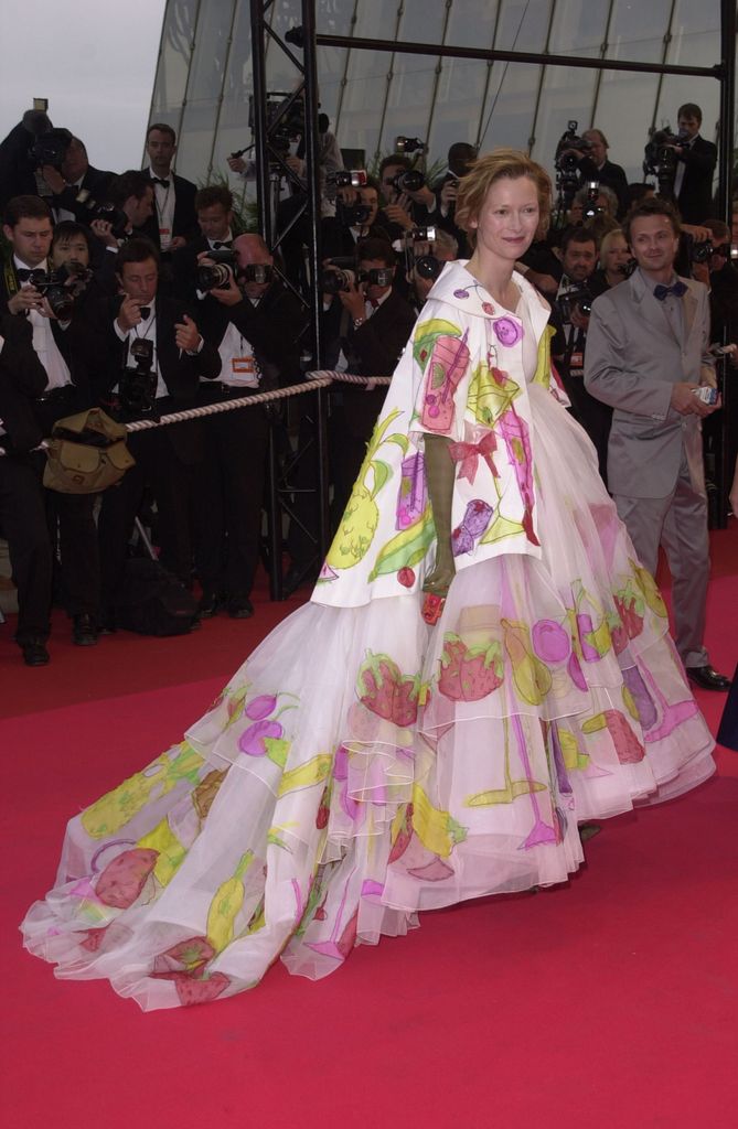 Tilda Swinton in floral dress