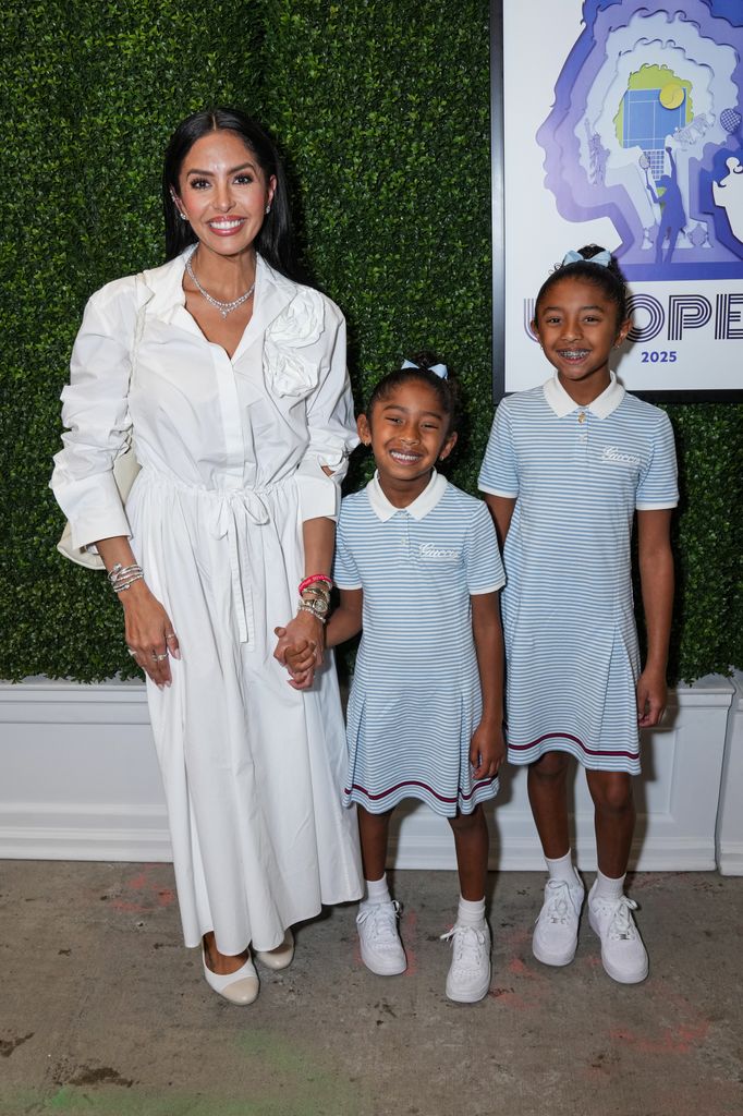 photo of vanessa bryant with two youngest daughters at us open