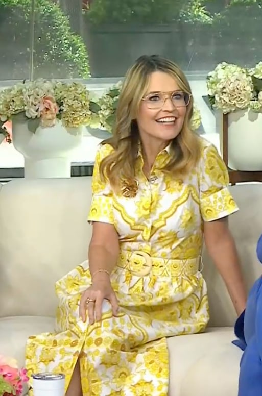 Savannah in summery dress and new glasses