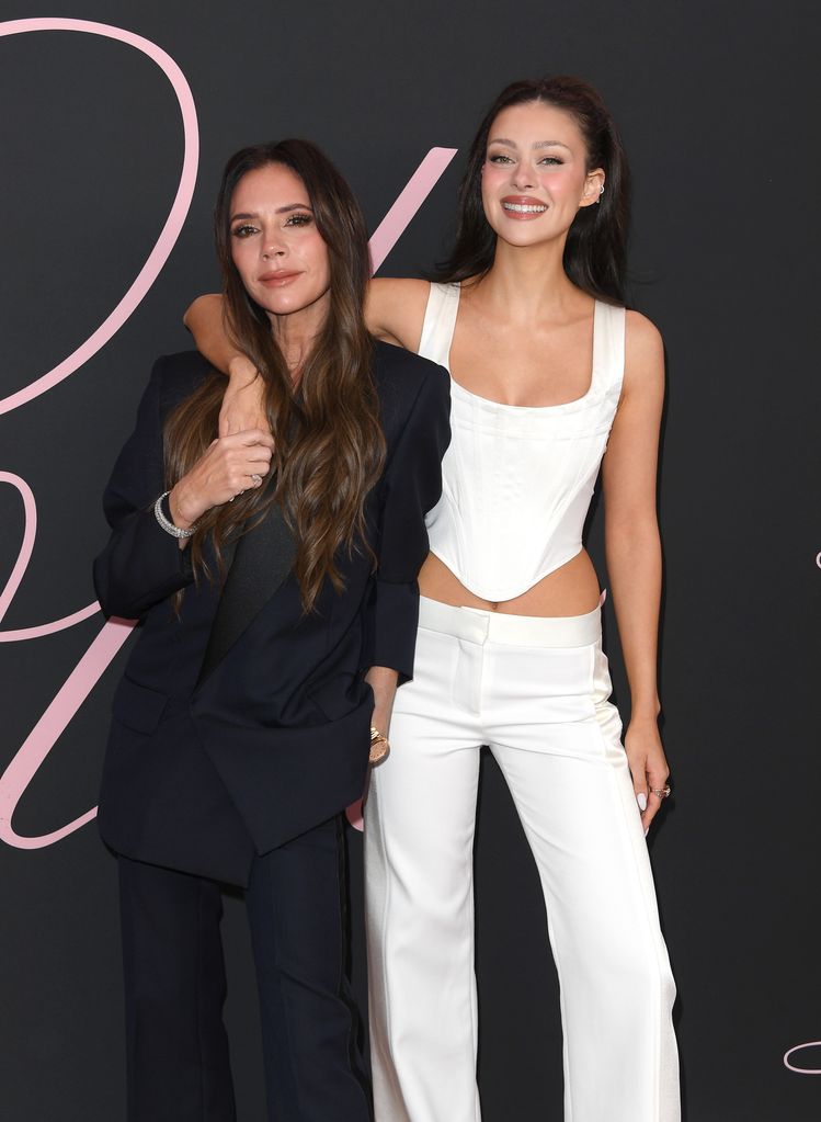  Victoria Beckham and Nicola Peltz Beckham arrive at the Premiere Of "Lola" at Regency Bruin Theatre on February 03, 2024 in Los Angeles, California. (Photo by Steve Granitz/Getty Images)