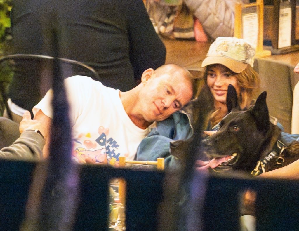 Channing Tatum photographed resting his head on Inka Williams' shoulder