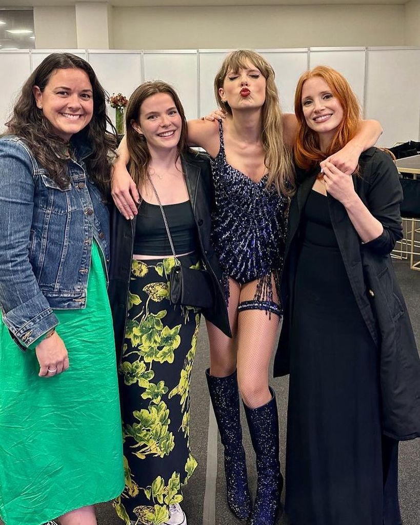 Jessica Chastain and friends meet Taylor Swift backstage after Eras Tour