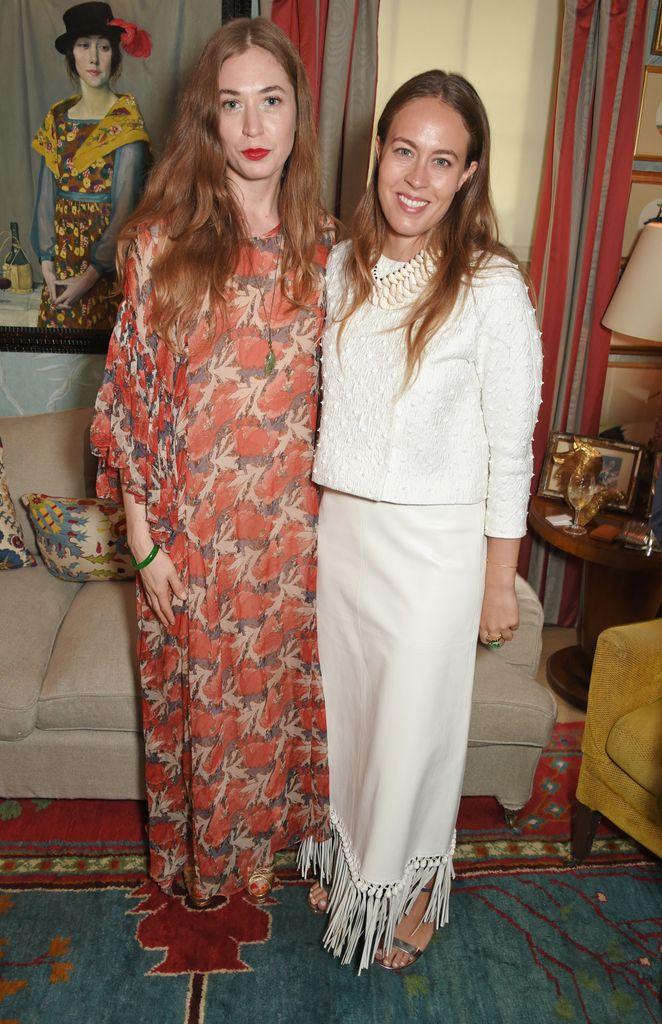 Anouska Beckwith (L) and Nina Flohr attend an intimate dinner hosted by Alice Naylor-Leyland for friends to celebrate her Garden Rose Cologne collaboration with Aerin Lauder for her global luxury lifestyle and beauty brand, AERIN, at 5 Hertford Street on June 15, 2017 in London, England.  (Photo by David M Benett/Dave Benett/Getty Images for AERIN)