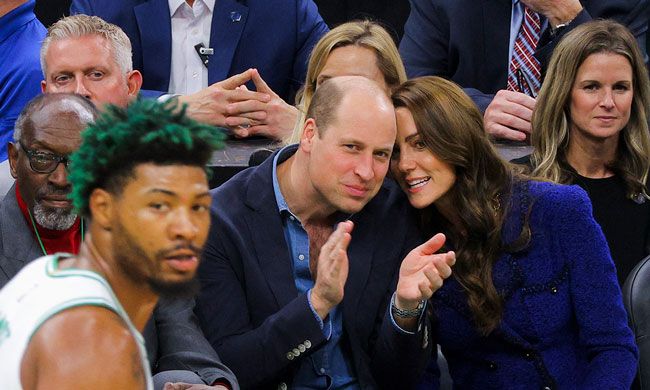 Prince William and Kate Middleton watch Boston basketball game