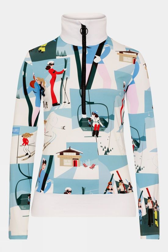 Womens Wieka Print Half Zip Top