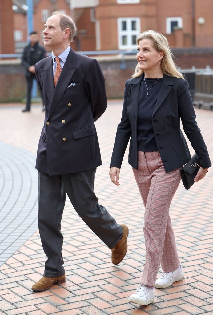 Prince Edward and Duchess Sophie in checked trousers