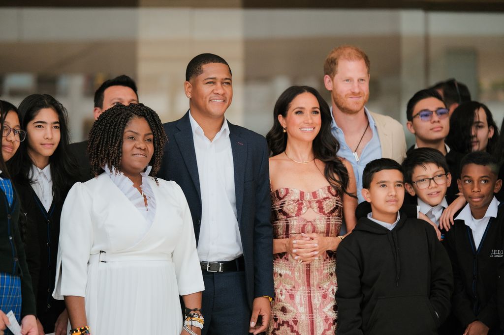 Prince Harry wears the necklace in Colombia