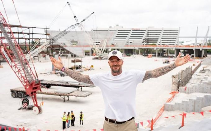 David Beckham inside a stadium