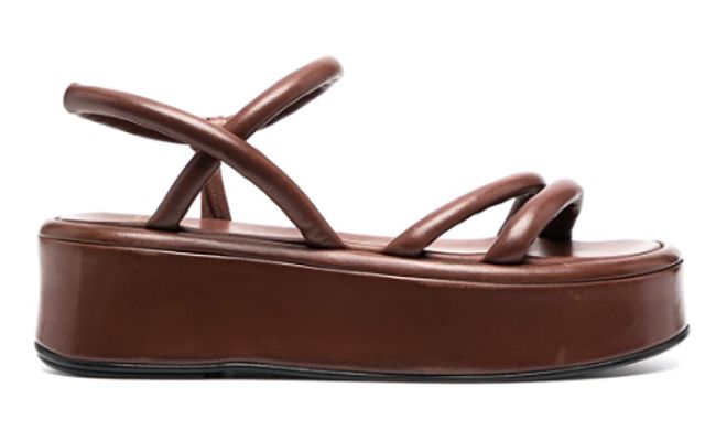 Brown padded platform sandals Officine Creative