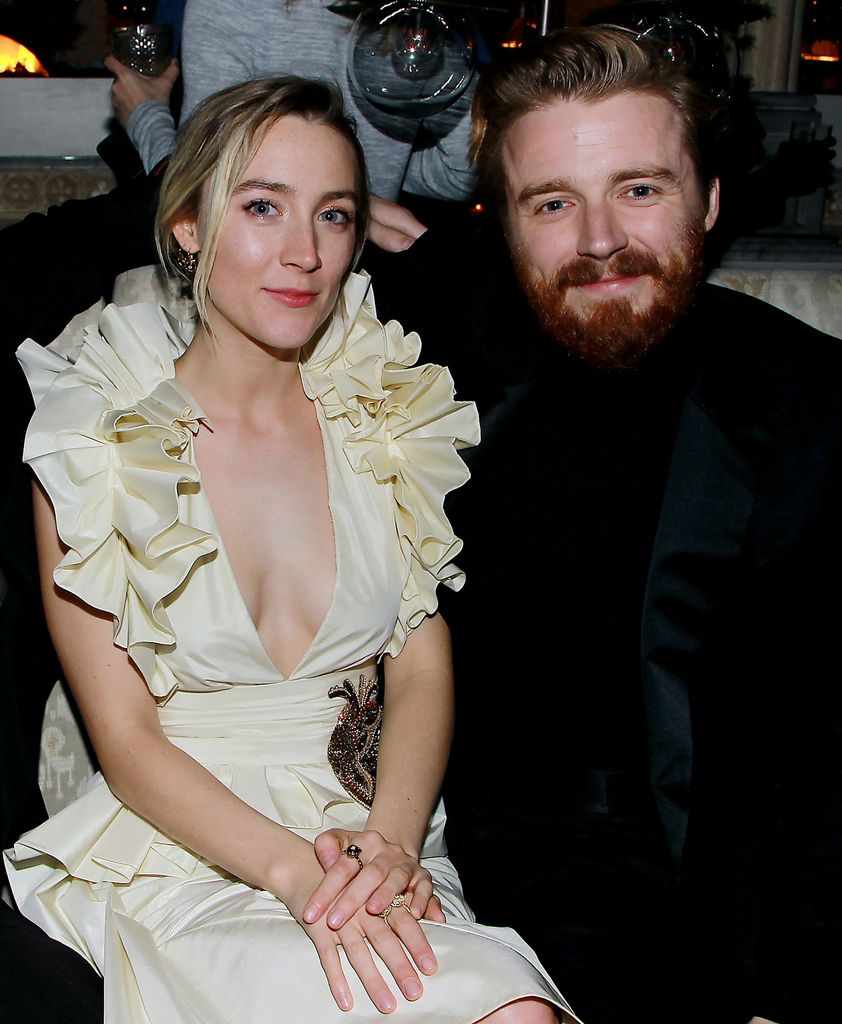 Saoirse Ronan and husband Jack Lowden pose together for rare photo