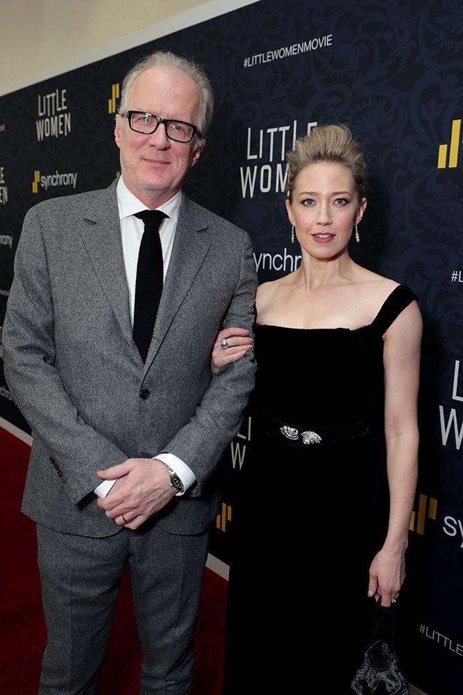 Carrie Coon and Tracy Letts at the premiere of Little Women 