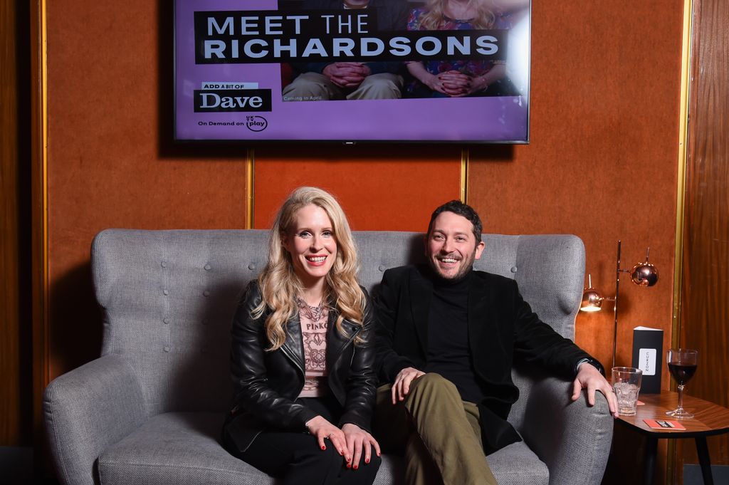 Lucy Beaumont and Jon Richardson sat on a sofa