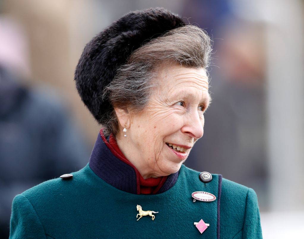 CHELTENHAM, UNITED KINGDOM - MARCH 14: (EMBARGOED FOR PUBLICATION IN UK NEWSPAPERS UNTIL 24 HOURS AFTER CREATE DATE AND TIME) Princess Anne, Princess Royal attends day 4 'Gold Cup Day' of the Cheltenham Festival at Cheltenham Racecourse on March 14, 2025 in London, England. (Photo by Max Mumby/Indigo/Getty Images)