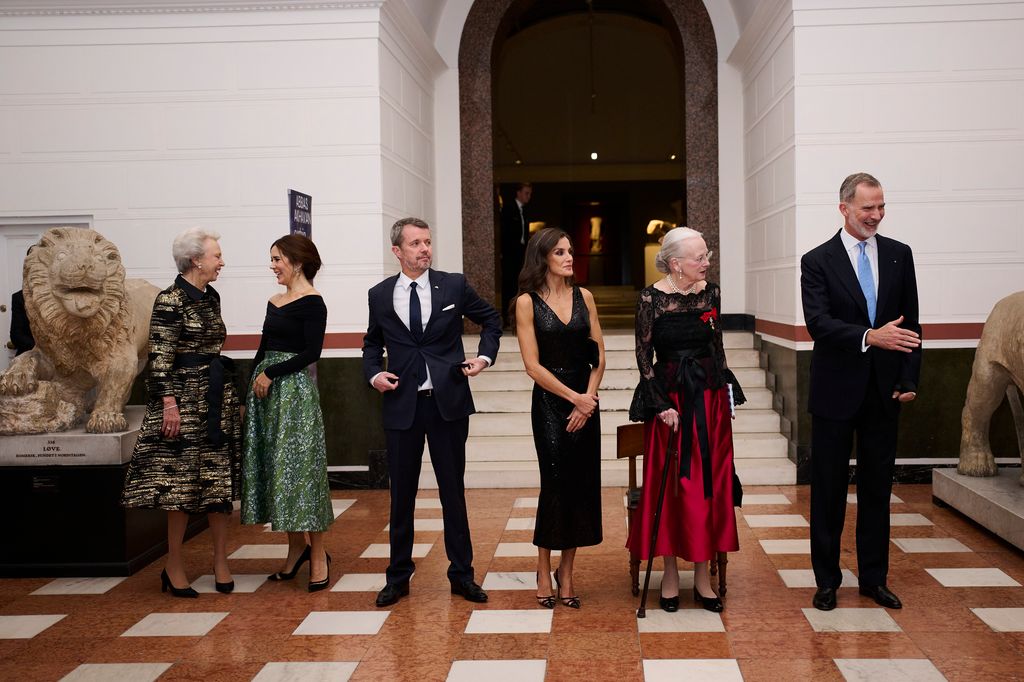 Princess Benedikte, Crown Princess Mary, Crown Prince Frederik, Queen Letizia, Queen Margrethe and King Felipe VI 