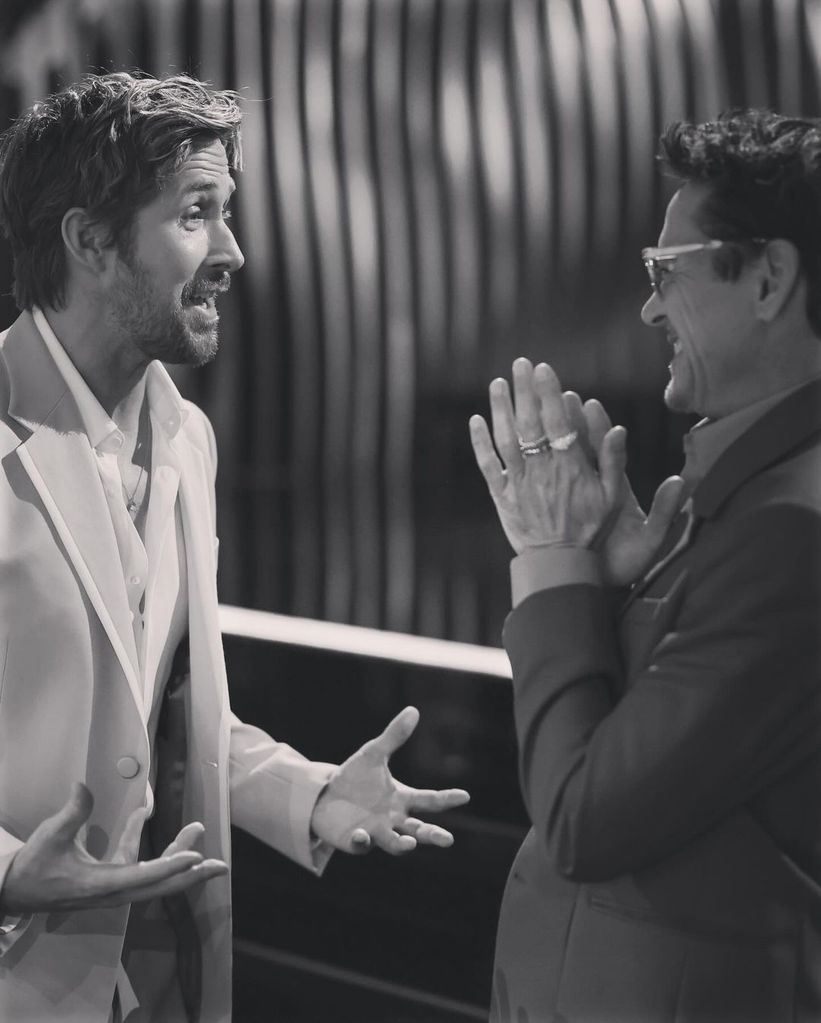 Robert Downey Jr. and Ryan Gosling caught backstage at the 30th SAG Awards