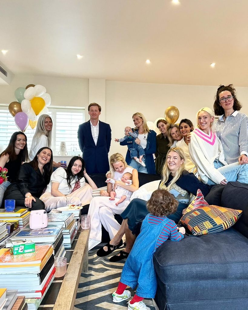 Princess Beatrice at baby Margot's welcome party for friend Alice Naylor-Leyland