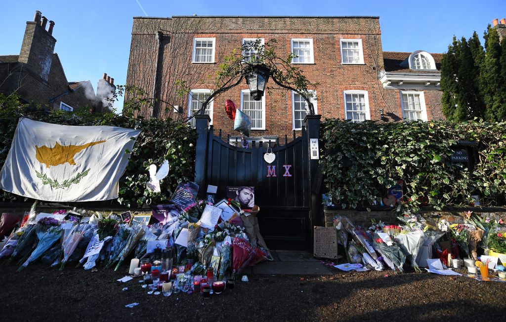 Tributes from fans outside George Michael's London home