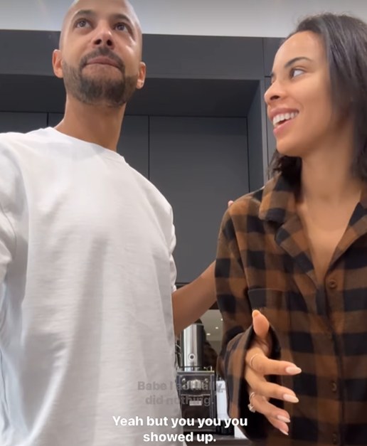 Rochelle and Marvin Humes in their kitchen