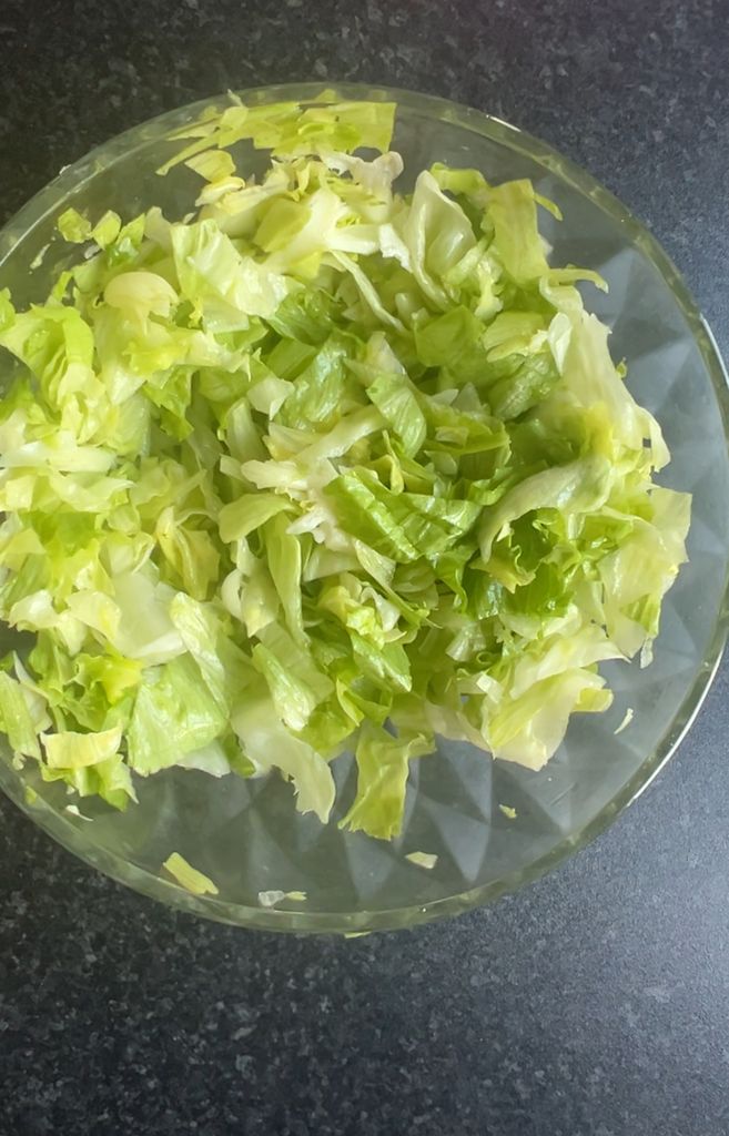 lettuce shredded in bowl 