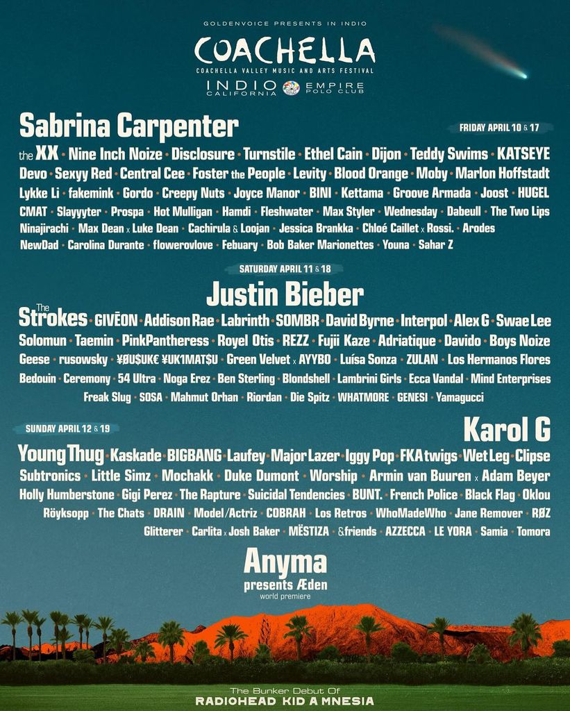photo of coachella 2026 lineup