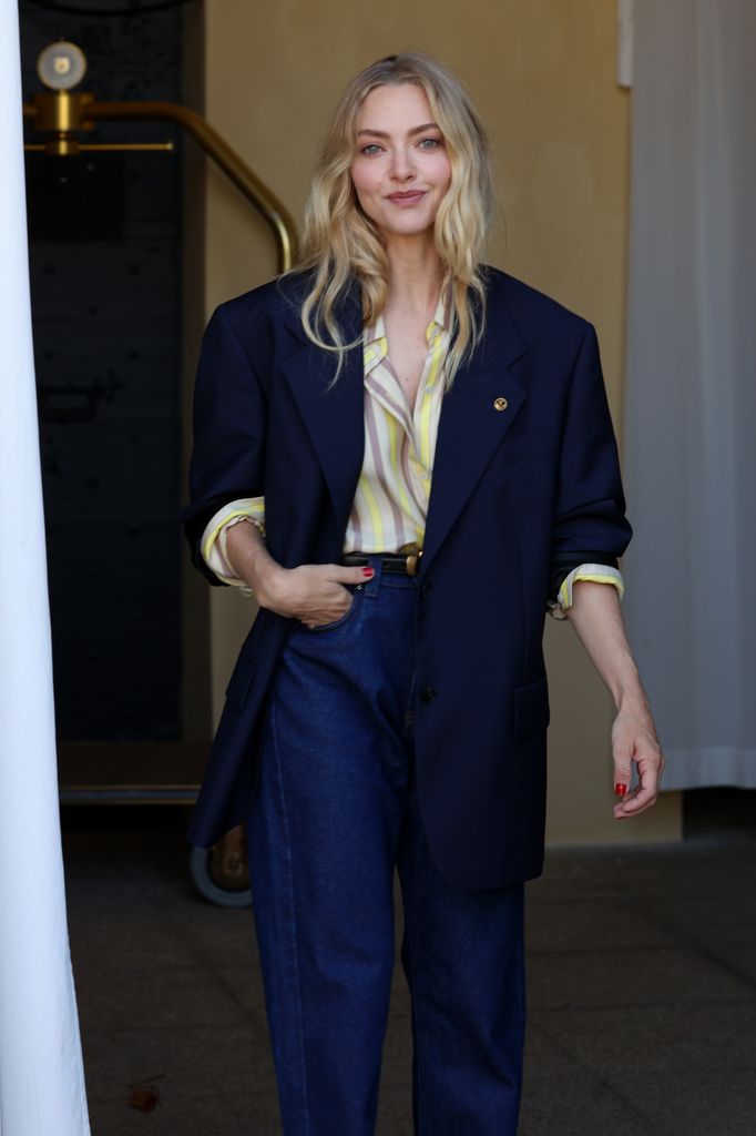 Amanda Seyfried arrives at Hotel Excelsior during the 82nd Venice International Film Festival on September 01, 2025 in Venice, Italy