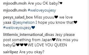 jesy nelson concerned fans messages