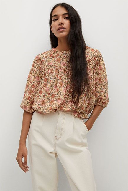 mango floral blouse