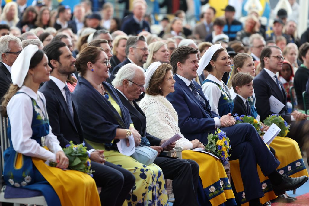 Princess Sofia of Sweden and Prince Carl Philip of Sweden, King Carl XVI Gustaf of Sweden, Queen Silvia of Sweden, Crown Princess Victoria of Sweden, Prince Oscar of Sweden, Princess Estelle of Sweden and Prince Daniel of Sweden attend Sweden's National Day